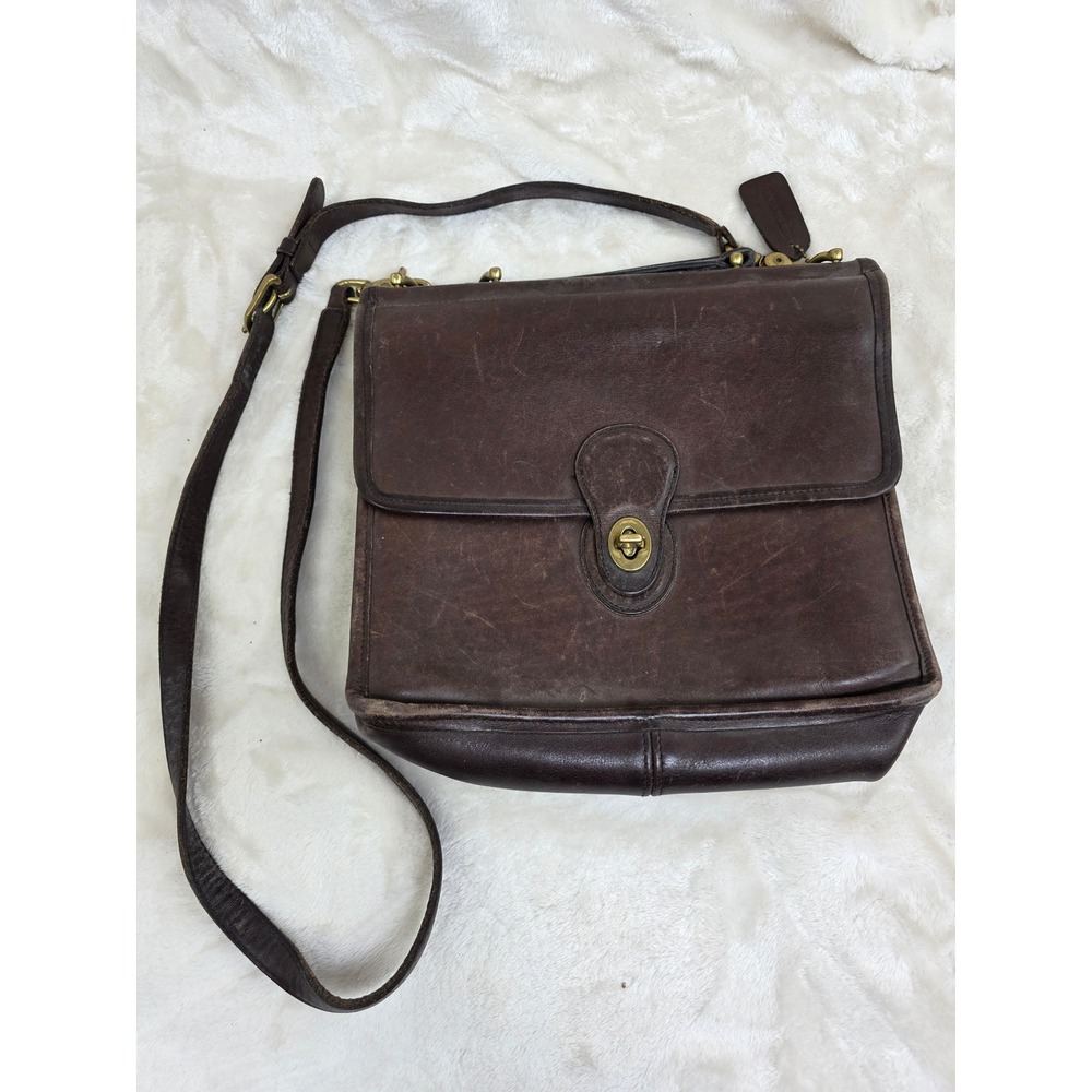 Vintage Coach Willis Bag: Mahogany Leather Crossbody Purse‎